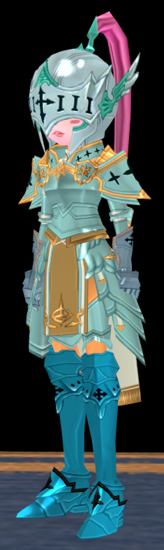 Equipped Female Saint Guardian's Set viewed from an angle