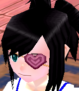 Equipped Lollipop Heart Eyepatch viewed from an angle