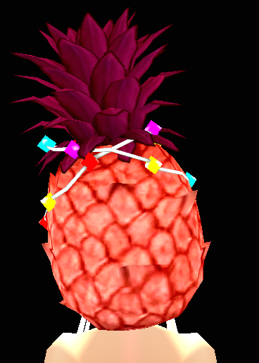 Equipped Tropical Pineapple Helmet viewed from the back