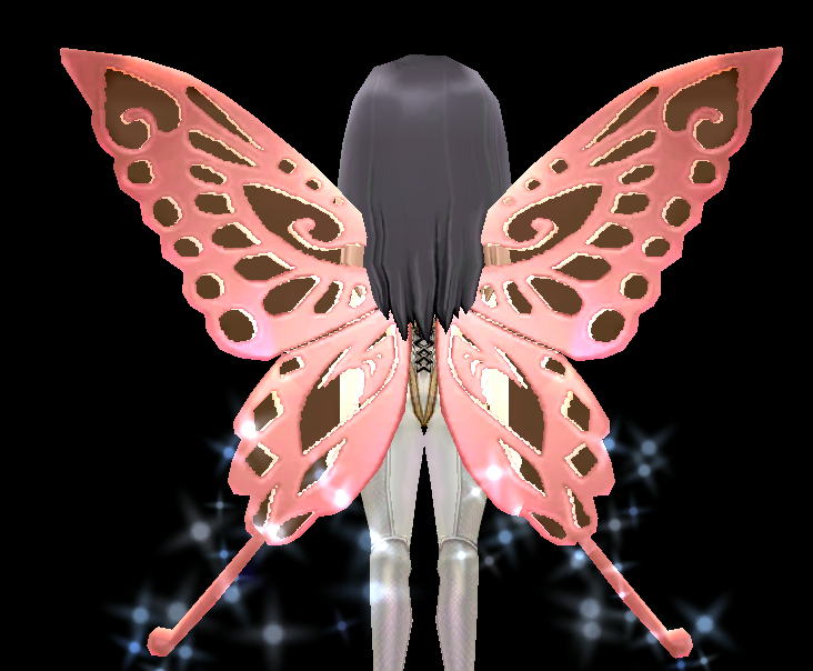 Equipped Pink Butterfly Wings viewed from the back