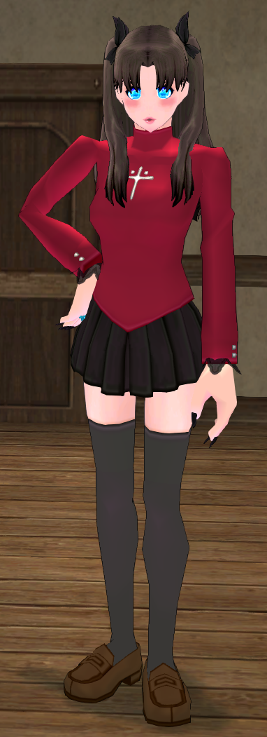 Equipped Giant Rin Tohsaka Set viewed from the front