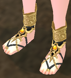 Equipped Naraka Inferno Anklets (M) viewed from an angle