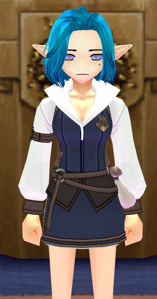 Equipped Erinn Merchants' Guild Outfit (F) viewed from the front