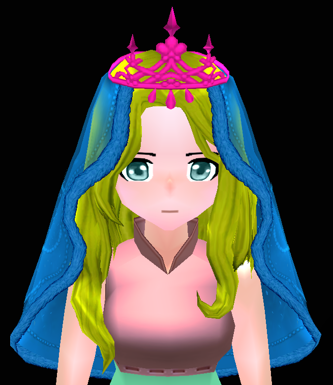Enchanted Bride's Wig and Veil Equipped Front.png