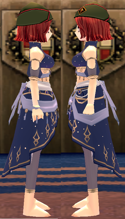 Equipped Authentic Water Spirit Outfit (F) viewed from the side
