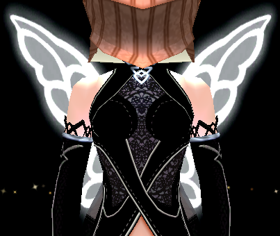 Equipped White Floral Fairy Wings viewed from the front