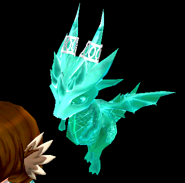 Equipped Ice Dragon Flying Puppet viewed from an angle