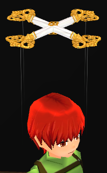 Equipped Gold Royal Marionette Halo viewed from an angle