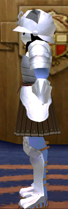 Equipped Female Cat Armor Set viewed from the side