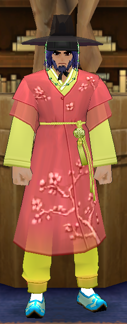 Equipped GiantMale Elegant Hanbok Set viewed from the front
