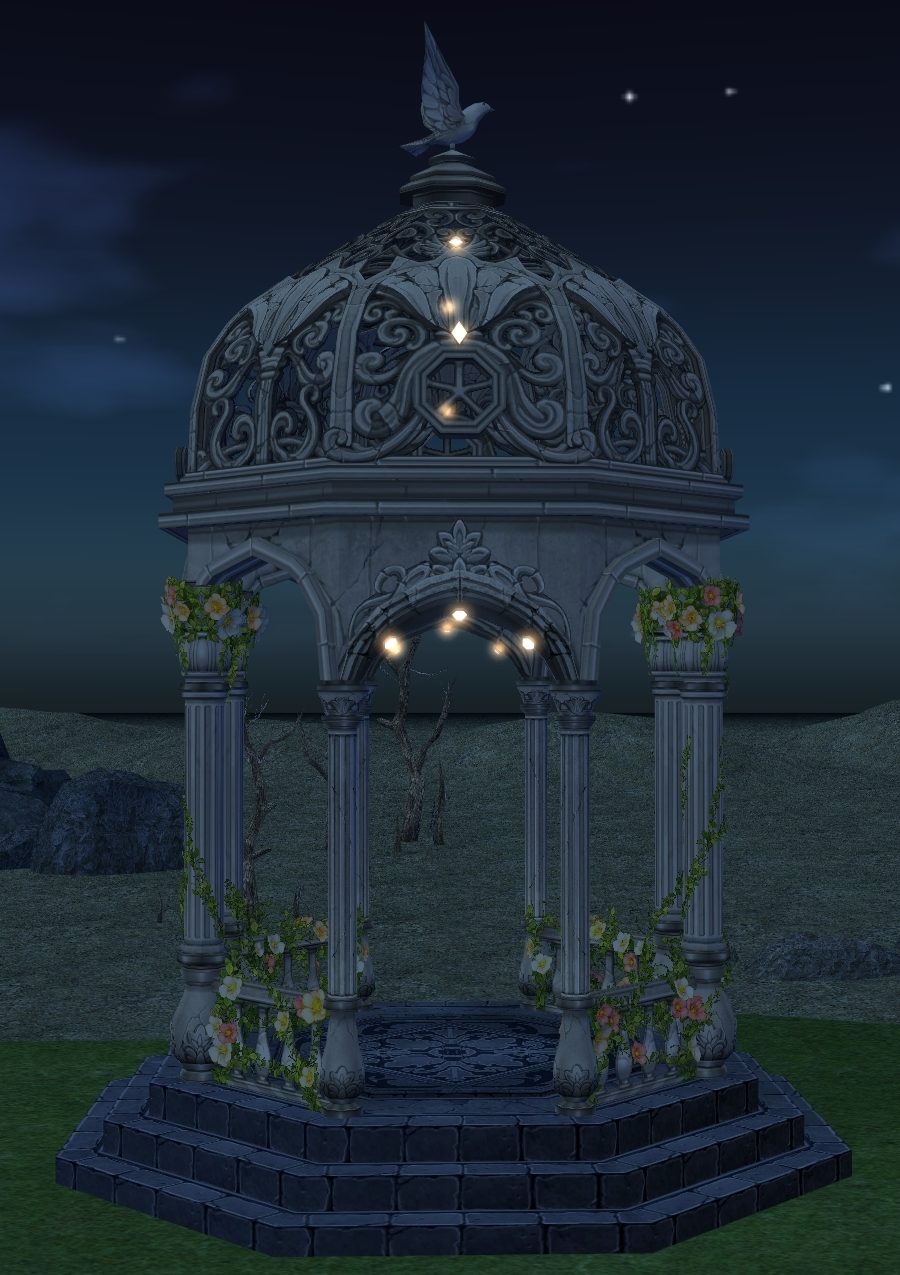 How Homestead Domed Gazebo appears at night