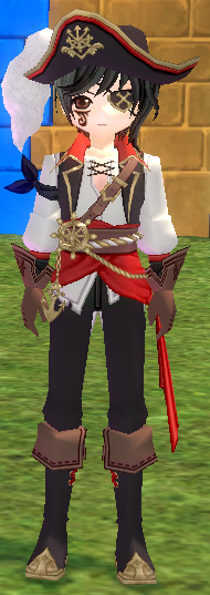 Equipped Male Dashing Pirate Set viewed from the front