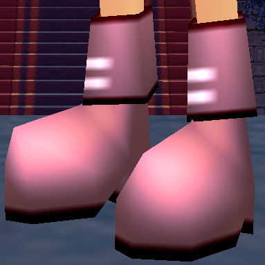 Equipped Thief Shoes viewed from an angle