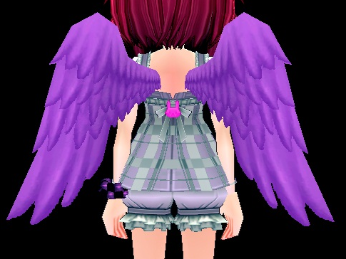 Equipped Indigo Cupid Wings viewed from the back
