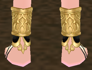 Equipped Naraka Inferno Anklets (M) viewed from the back
