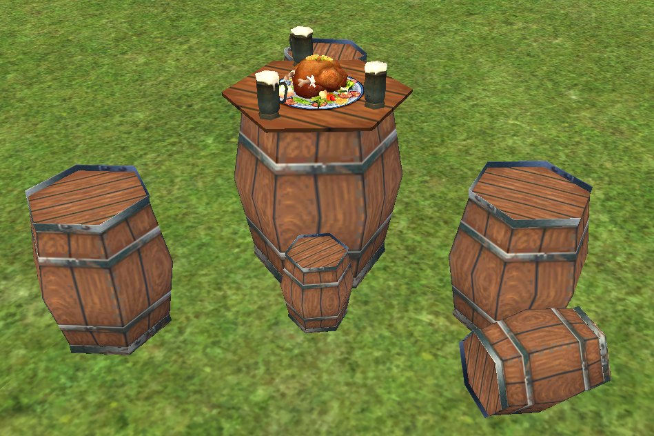 Building preview of Homestead Oak Barrel Table