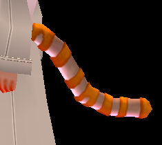 Equipped Fluffy Tiger Tail viewed from the side