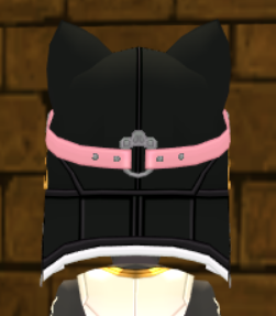 Equipped Mischievous Cat Helm viewed from the back