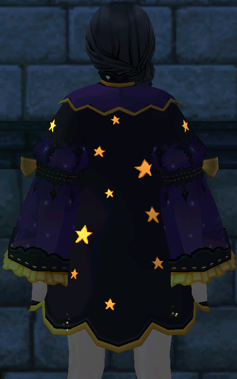 Equipped Giant Night Witch Dress (Default) viewed from the back