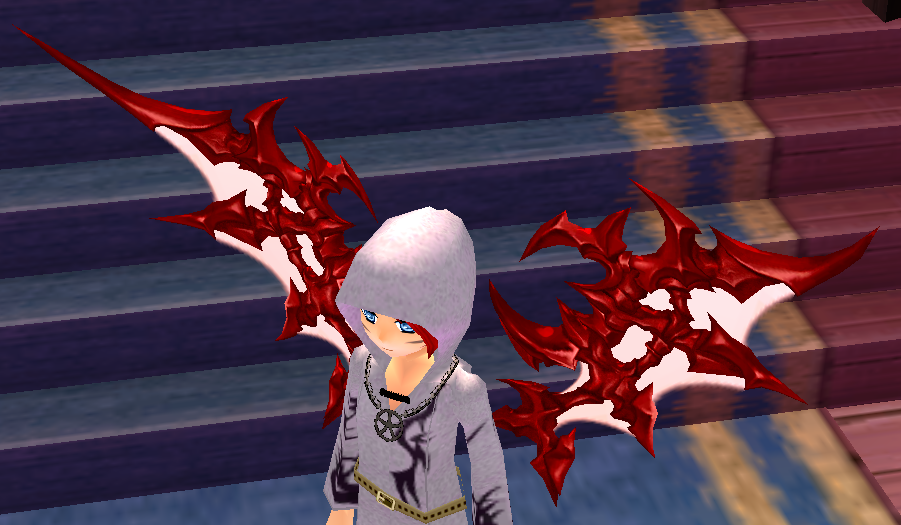 Equipped Bloody Abyss Dragon Webbed Wings viewed from an angle