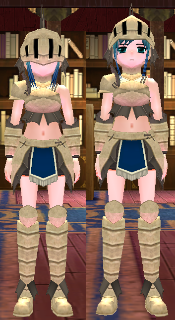 Equipped Female Bone Marine Set viewed from the front