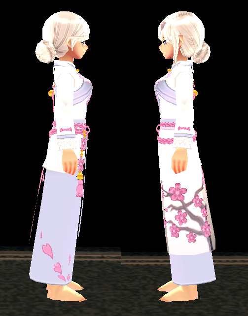 Equipped Eluned Cherry Blossom Long Outfit (F) viewed from the side