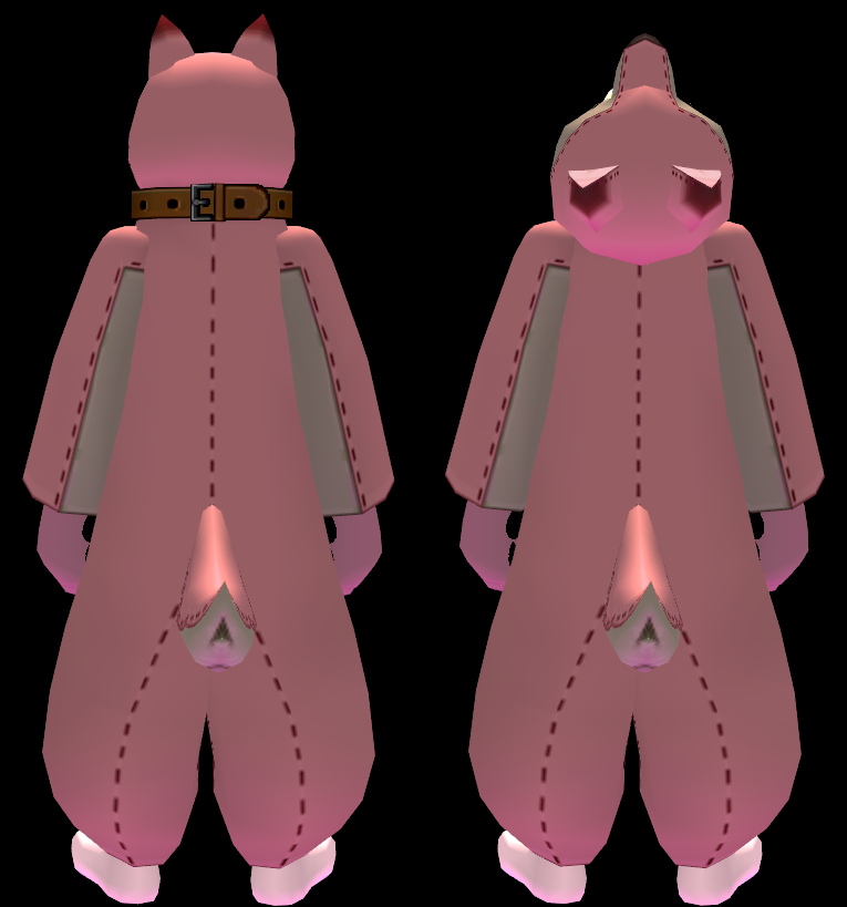Equipped Giant Puppy Robe Set viewed from the back