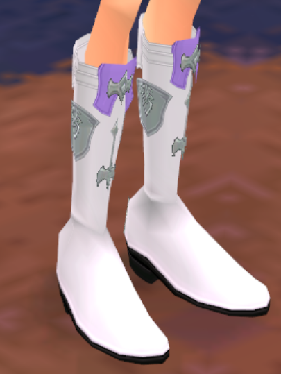 Equipped Ceann Bliana Skirmisher's Boots viewed from an angle