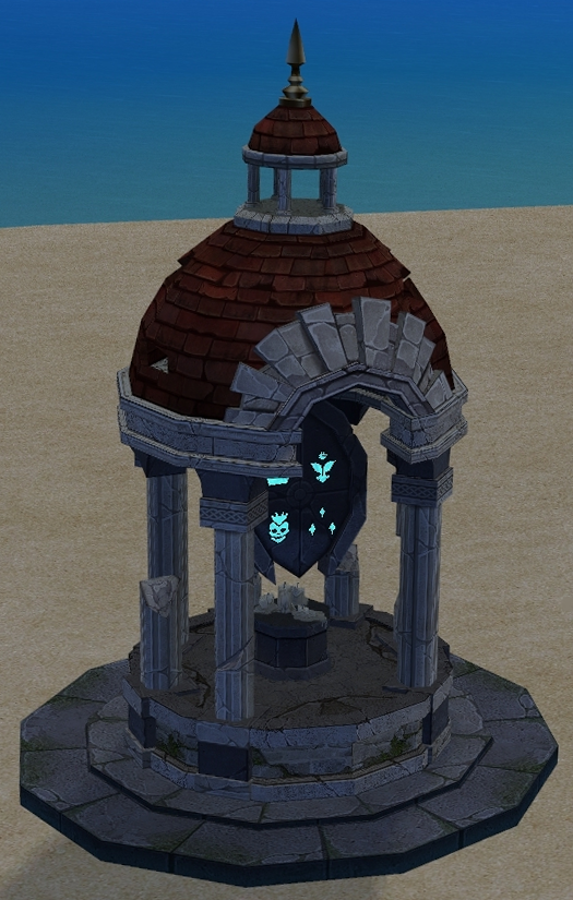 How Homestead Avalon City Ruins Altar appears at night