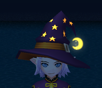 Equipped Night Witch Hat (Default Night) viewed from the front