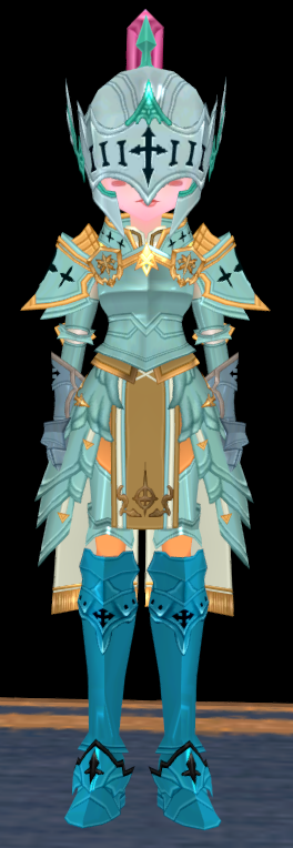 Equipped Female Saint Guardian's Set viewed from the front