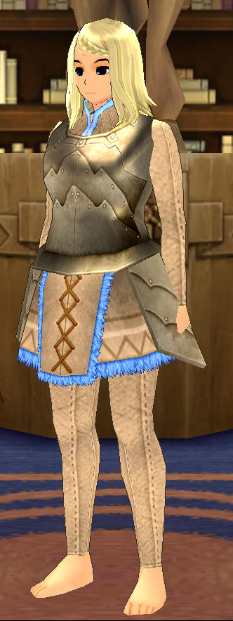 Equipped Female Colin Plate Armor viewed from an angle