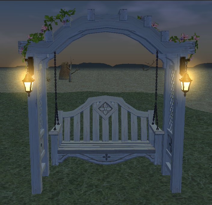 How Homestead Swing Bench appears at night