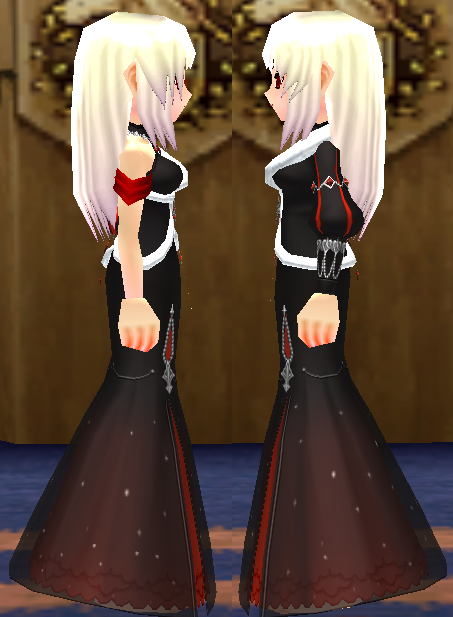 Equipped Queen of Hearts Dress (Default) viewed from the side