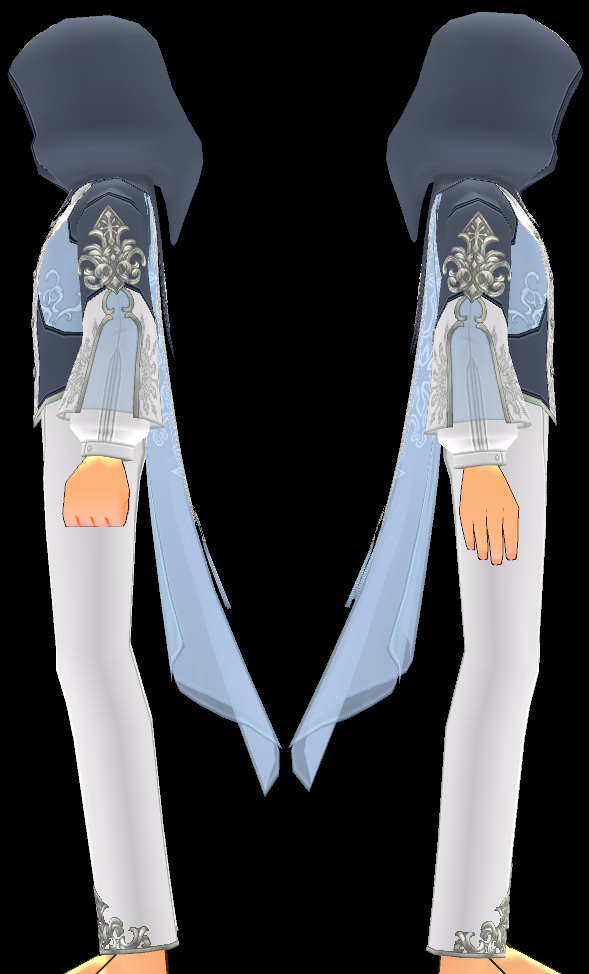 Equipped Iceborn Noble Outfit (M) viewed from the side