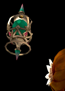 Equipped Amulet Flying Puppet viewed from the back