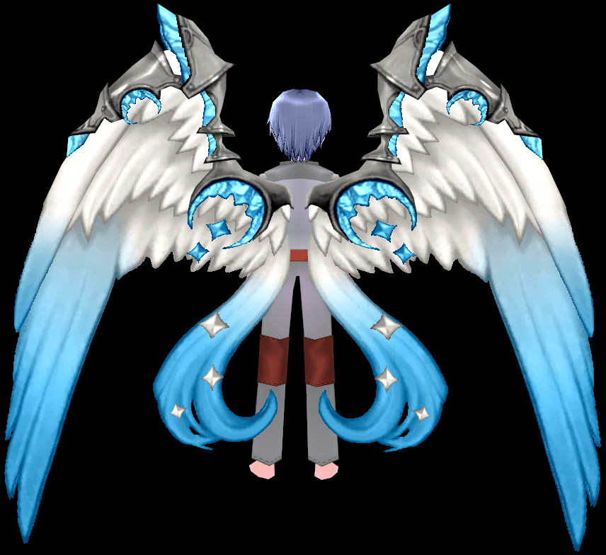 Equipped Cerulean Moonlight Ceremony Wings viewed from the back