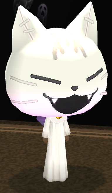 Equipped Male Magicked Chibi Ghost Cat Robe viewed from an angle