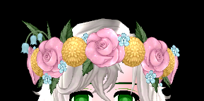 Equipped Troupe Member Flower Crown viewed from the front