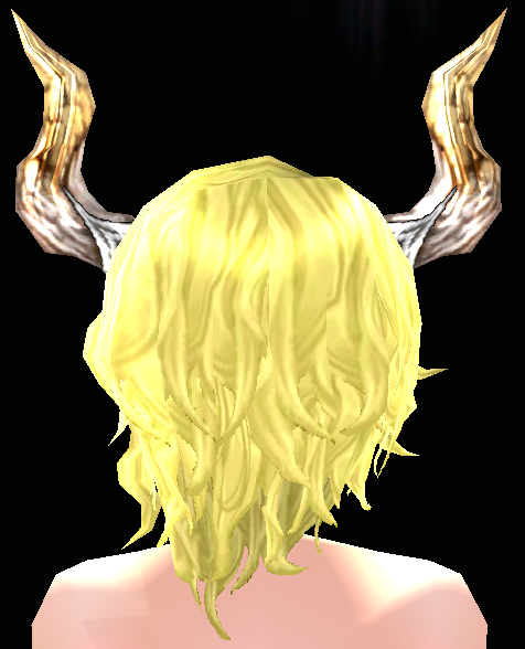 Equipped Brilluen Wig and Horn (M) viewed from the back