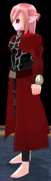 Equipped Red Mystic Coat viewed from an angle