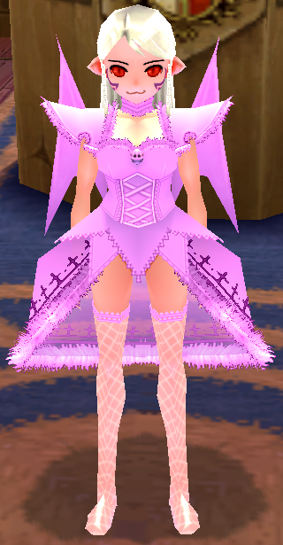 Equipped Succubus Outfit (Pink) viewed from the front