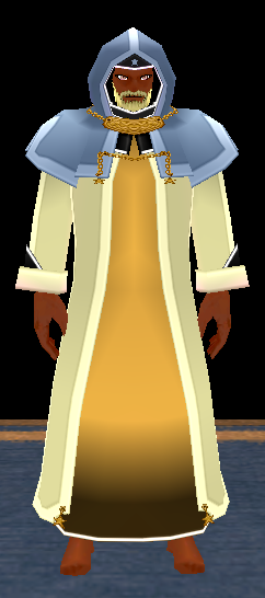 Equipped GiantMale Starlight Robe viewed from the front with the hood up