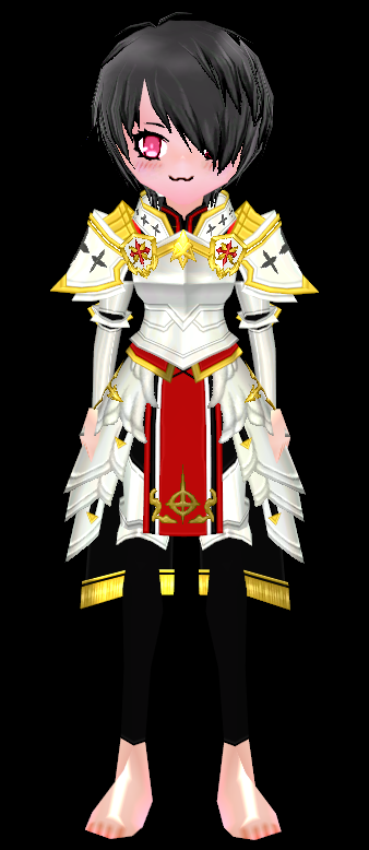 Equipped Saint Guardian's Full Armor (F) viewed from the front