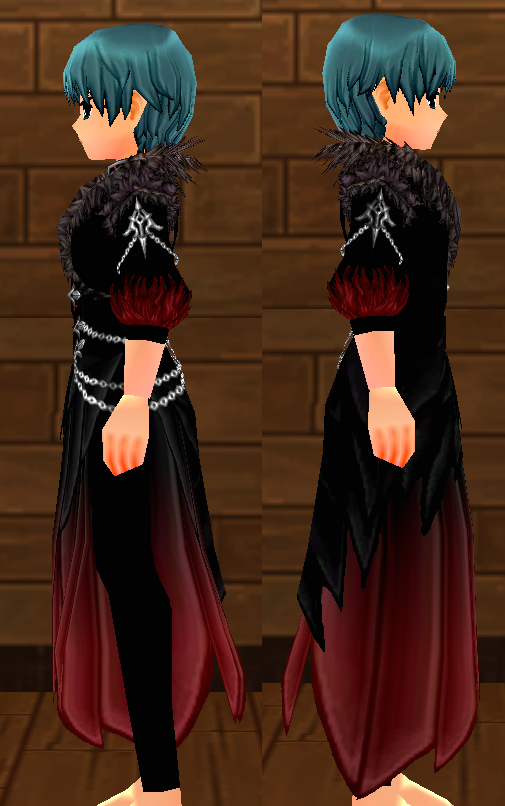 Equipped Grand Scarlet Nightstalker Outfit (M) viewed from the side