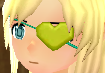 Equipped Heart Eyepatch viewed from an angle