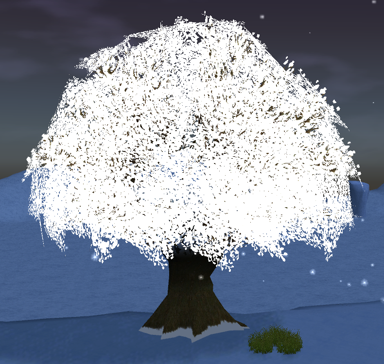 How Homestead Shiny Snowflower Tree appears at night