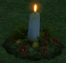 How Homestead Christmas Candle appears at night