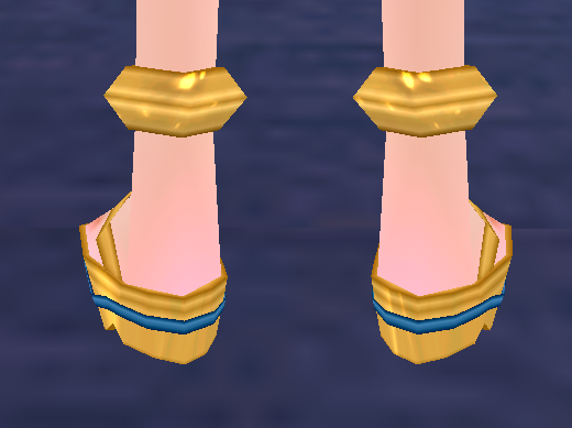 Equipped Desert Guardian and Warrior Sandals (F) viewed from the back