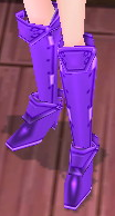 Equipped Female Valencia's Cross Line Plate Boots (Purple) viewed from an angle